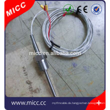 Einfaches Thermoelement MICC K / N / S / E / J / T / R / B mit Anschlüssen